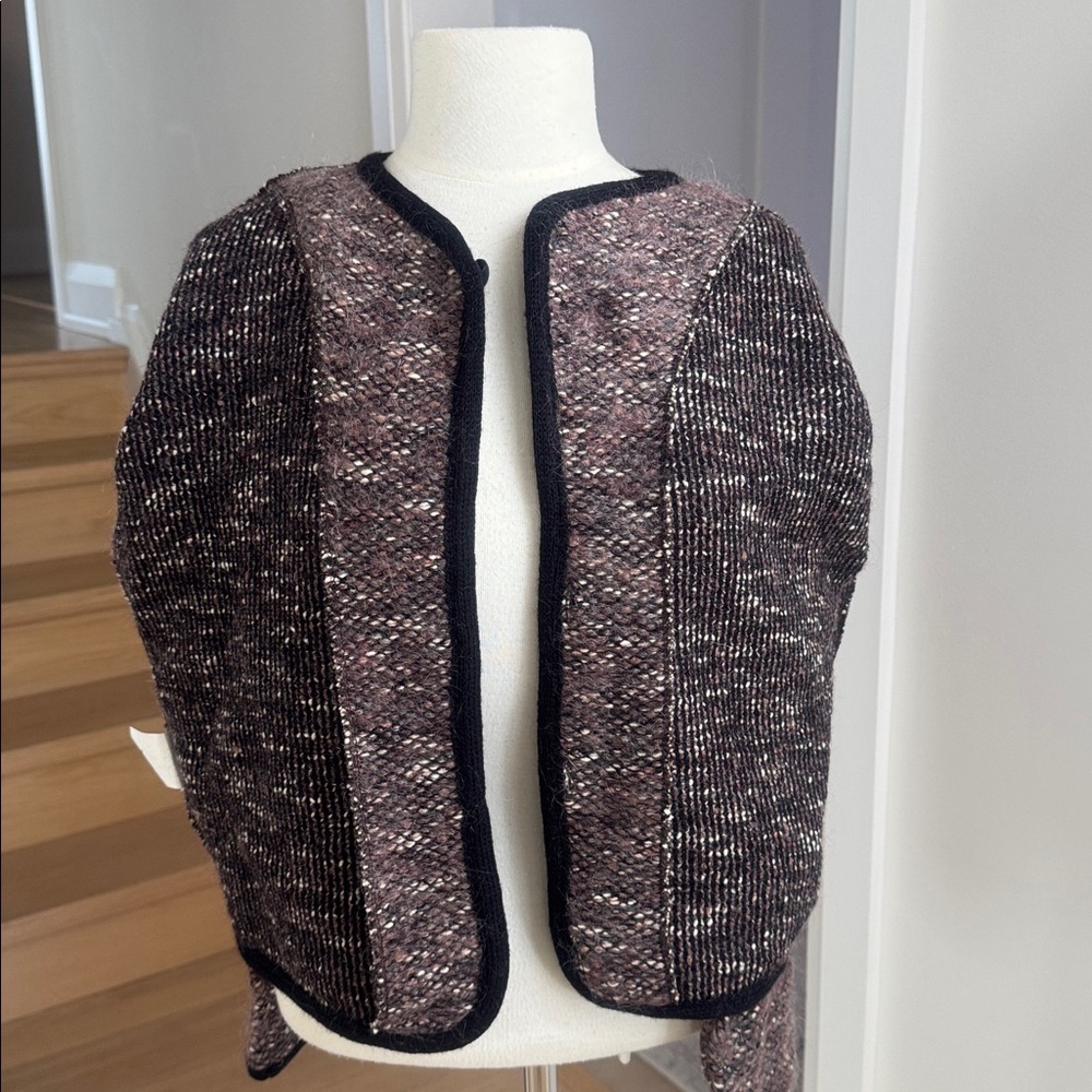 Collection Ninety-Three Toronto Black and Brown Knit Sweater Jacket S/M - Picture 5 of 7